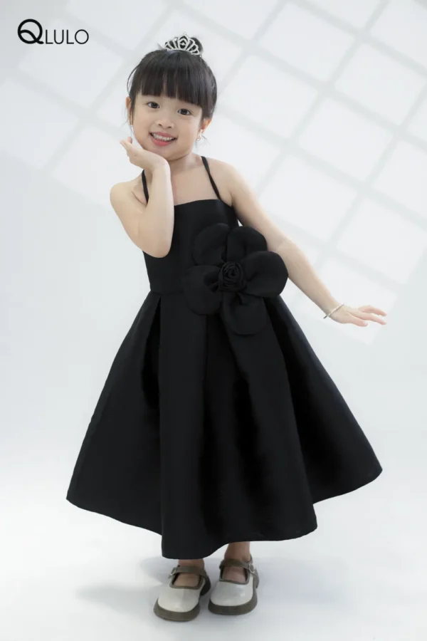 Váy đầm thiết kế sang trọng QLULO, album Angel - 24AG1011-Black - cho bé gái -2