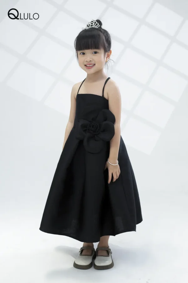 Váy đầm thiết kế sang trọng QLULO, album Angel - 24AG1011-Black - cho bé gái