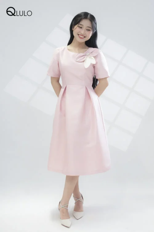 Đầm Thiết Kế Nữ – 24AG2010-PINK
