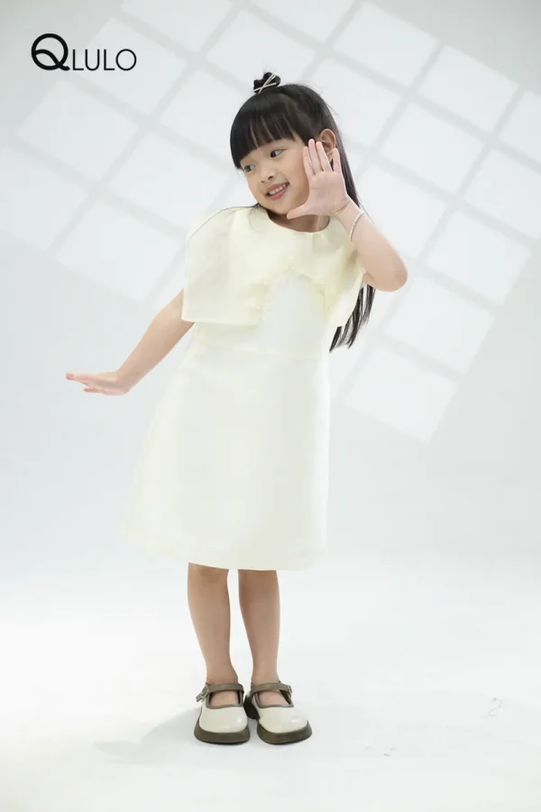 Váy đầm thiết kế sang trọng QLULO, album Angel - 24AG4011-Cream- cho bé gái - 2