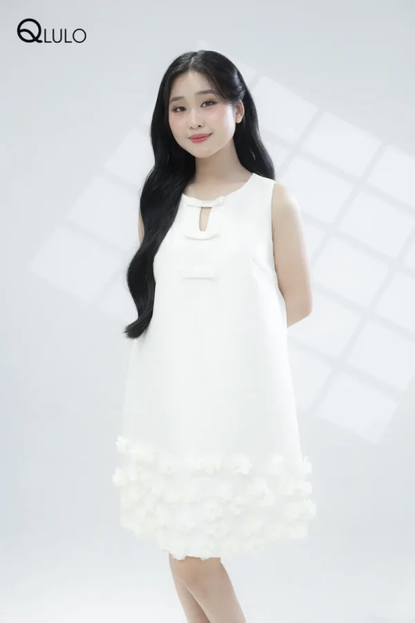 Váy đầm thiết kế sang trọng cao cấp QLULO, album Angel - 24AG5010-Cream-2