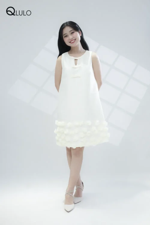 Đầm Thiết Kế Nữ – 24AG5010-CREAM