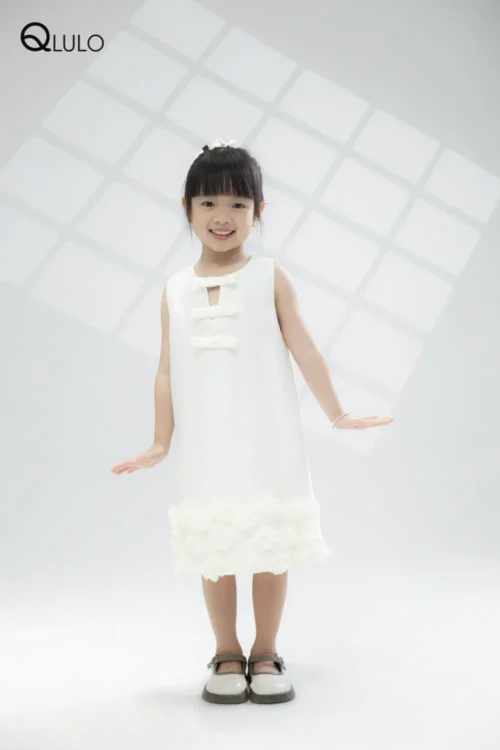 Đầm Thiết Kế Bé Gái – 24AG5011-CREAM